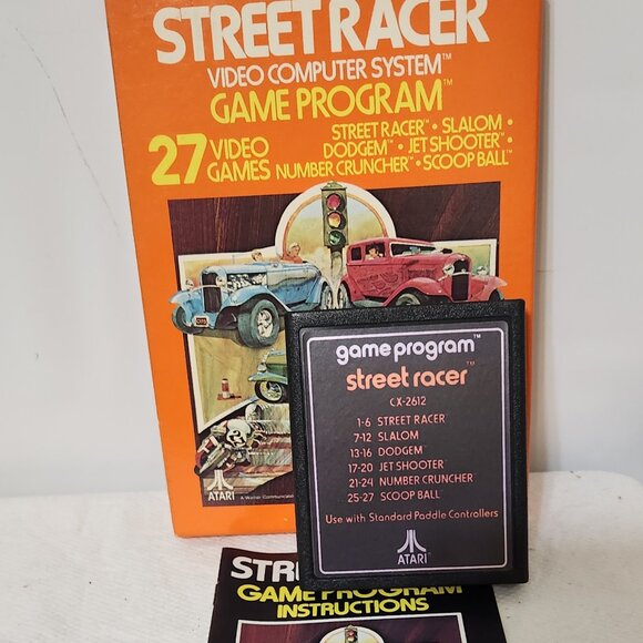 Vintage Video Game Street Racer Atari 2600, 1977 Sears Tele-Games Complete Box - Picture 1 of 6